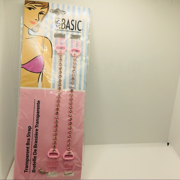 BRA STRAPS TRANSPARENT PINK WITH RHINESTONES!!! - Picture 2 of 14